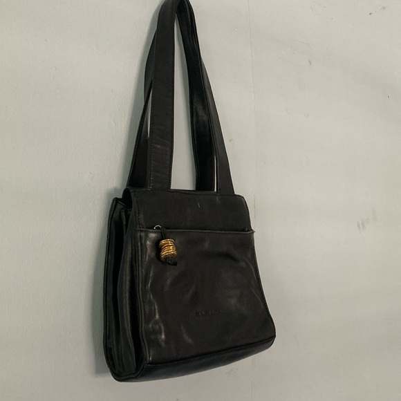 Sereta Black Leather Shoulder Bag - Picture 1 of 8